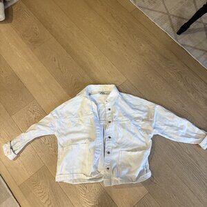 Zara White Jean Shirt Jacket